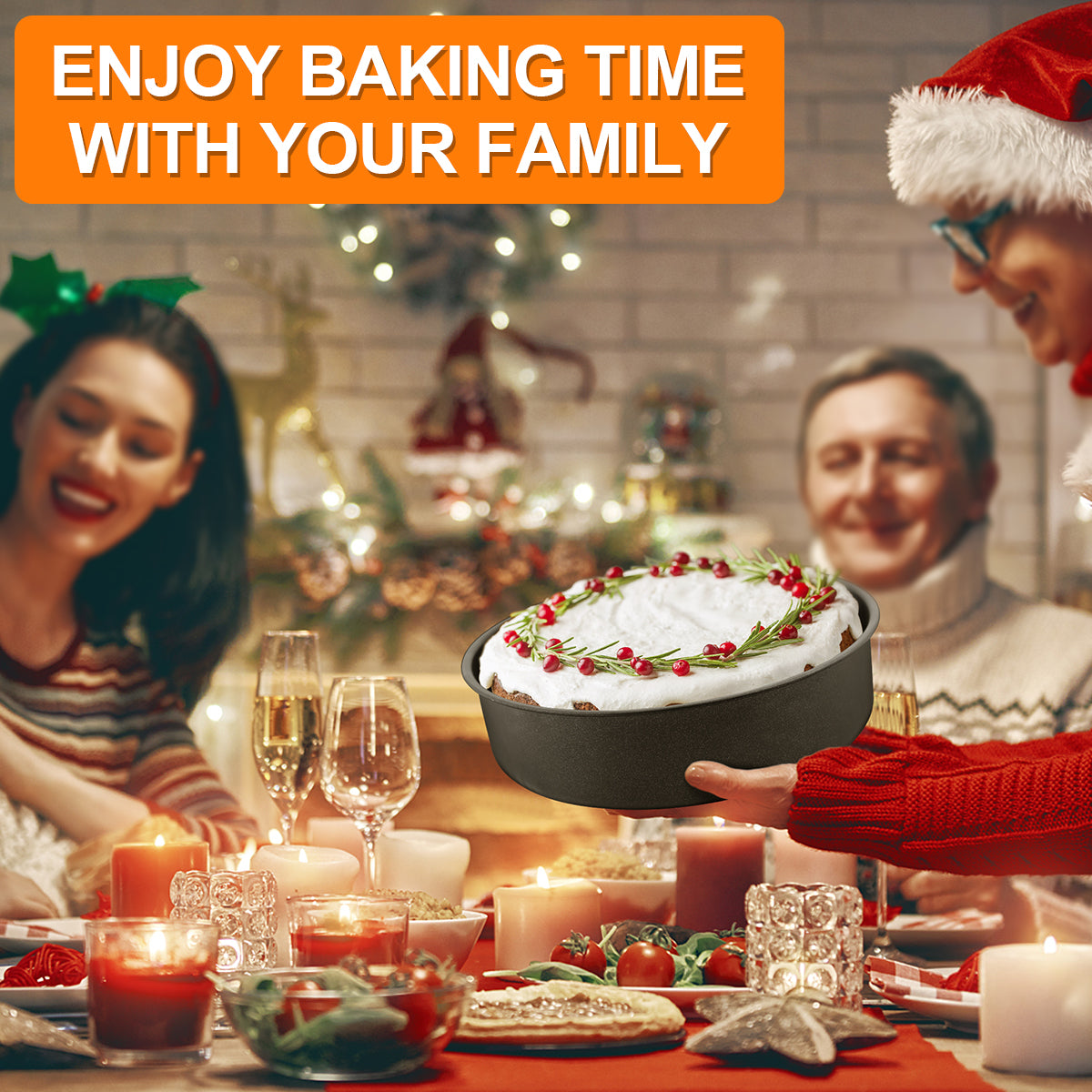 8 inch Cake Pan Set of 3, Vesteel Stainless Steel Round Cake Baking Pans for Layer/Birthday/Wedding Cake, Nonstick & Heavy Duty
