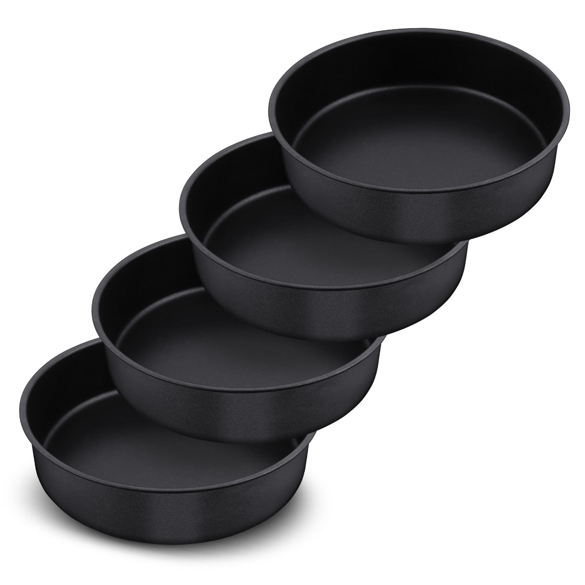 8 Inch Round Cake Pan Set of 4, Vesteel Stainless Steel Round Cake Baking Pans for Layer/Birthday/Wedding Cake, Nonstick & Heavy Duty