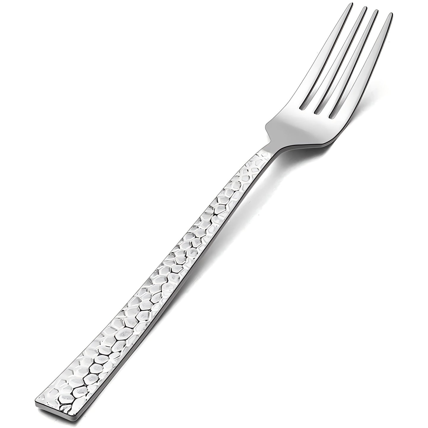VeSteel Salad Forks Set of 12, Appetizer Dessert Forks Stainless Steel, Hammered Silverware Flatware Small Forks, Mirror Finish, Dishwasher Safe - 6.7 inches