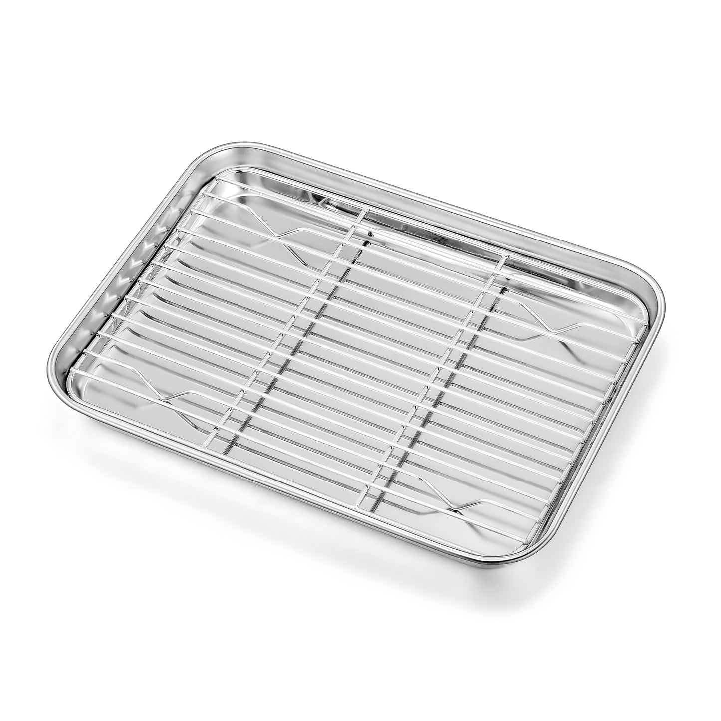 Vesteel 10 inch Stainless Steel Baking Sheet with Rack Set, Cookie Sheet Baking Pan Tray with Cooling Rack