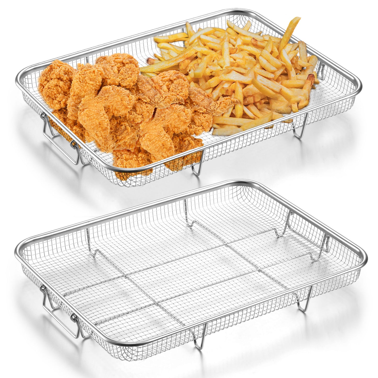 Vesteel Stainless Steel Air Fryer Basket Set of 2 - 15.4" x 11.4"