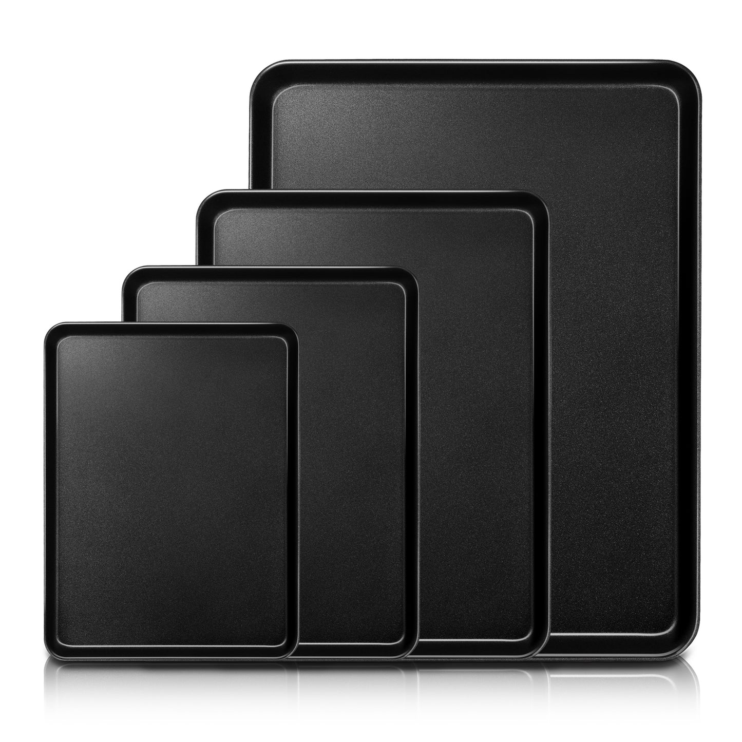 Vesteel Nonstick Baking Sheet Set of 4, Stainless Steel Baking Pan Tray Cookie Sheet, Half Sheet Bakeware Toaster Oven Pans for Baking