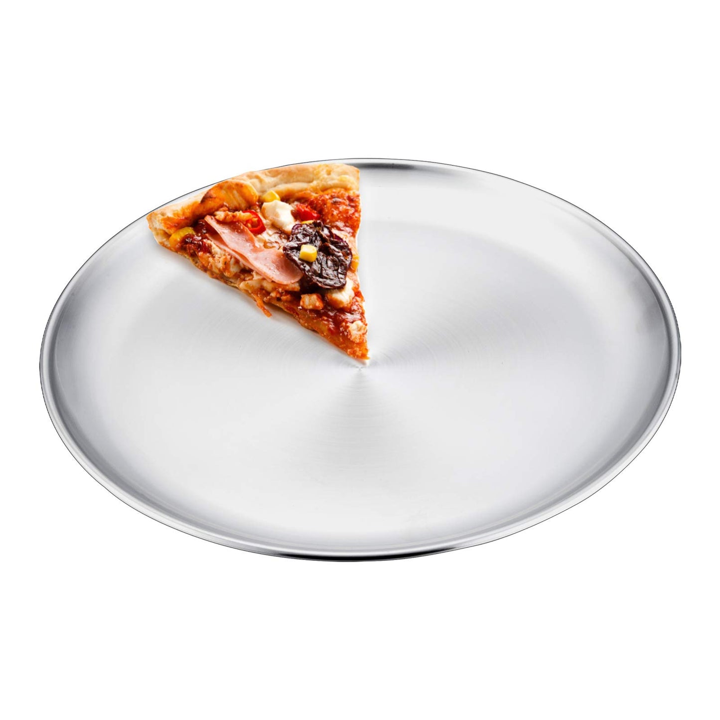 Vesteel 12 inch Pizza Pan, Stainless Steel Metal Baking Tray Platter for Oven Baking Serving, Dishwasher Safe