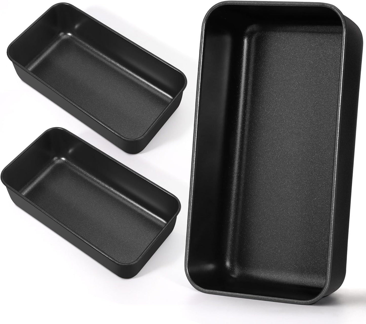 Vesteel Loaf Pan Set of 3, 9x5 Inch Nonstick Bread Pans with Stainless Steel Core, Metal Toast Baking Pans for Bread Meatloaf Brownie and Lasagna Cake, Non Toxic & Rust Proof