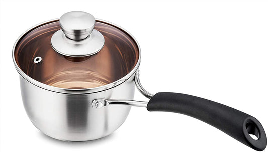 VeSteel 1 Quart Saucepan, Stainless Steel Saucepan with Lid, Small Sauce for Home Kitchen Restaurant Cooking