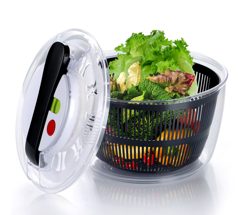 Vesteel Salad Spinner, Manual Lettuce Spinner with Large 5 Quart Capacity Bowl and Colander Basket