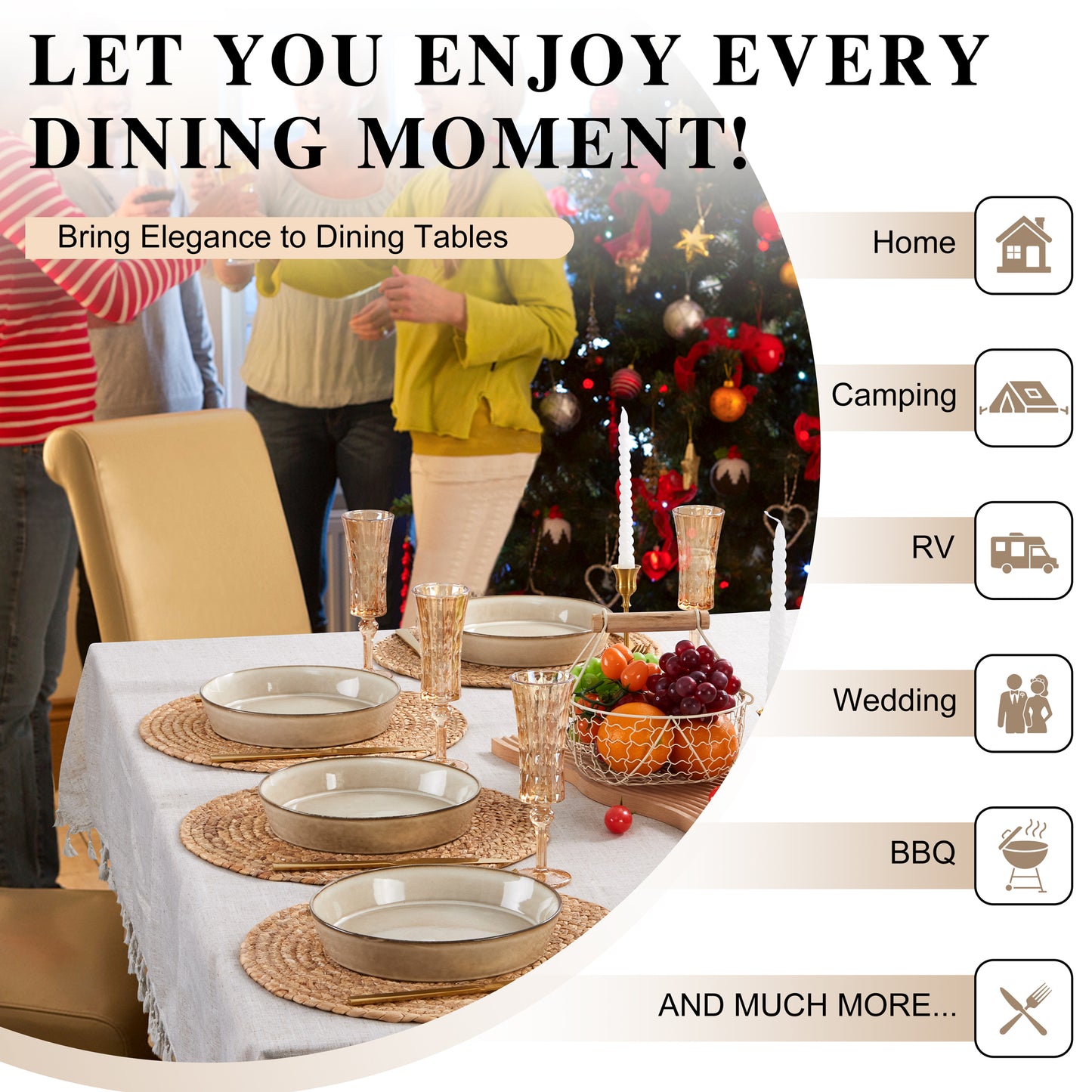 Vesteel Pasta Bowls Set of 4, 34oz Salad Plates for Home Kitchen, Double Reactive Glaze Large Wide Ceramic Bowls for Serving Dinner, Microwave & Dishwasher Safe, Khaki