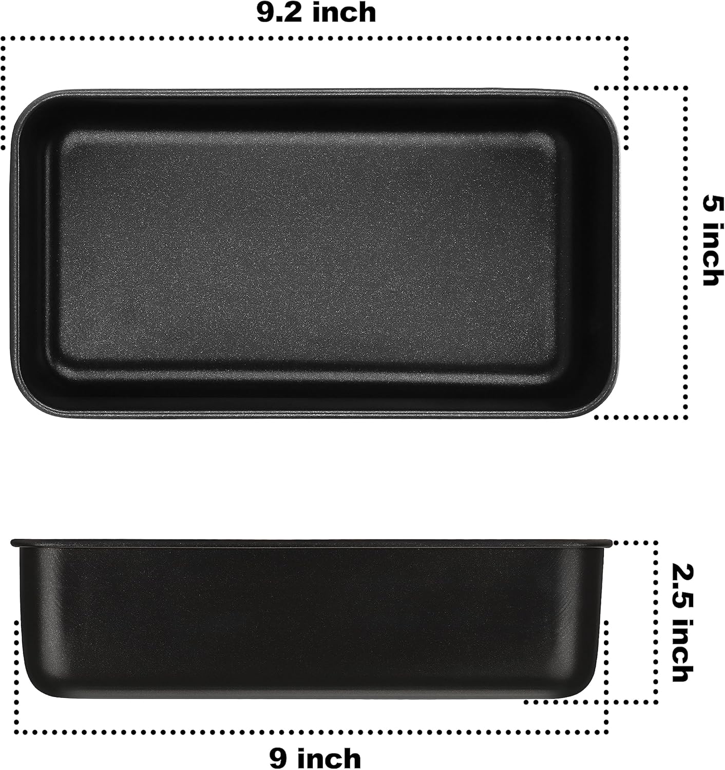 Vesteel Loaf Pan Set of 3, 9x5 Inch Nonstick Bread Pans with Stainless Steel Core, Metal Toast Baking Pans for Bread Meatloaf Brownie and Lasagna Cake, Non Toxic & Rust Proof
