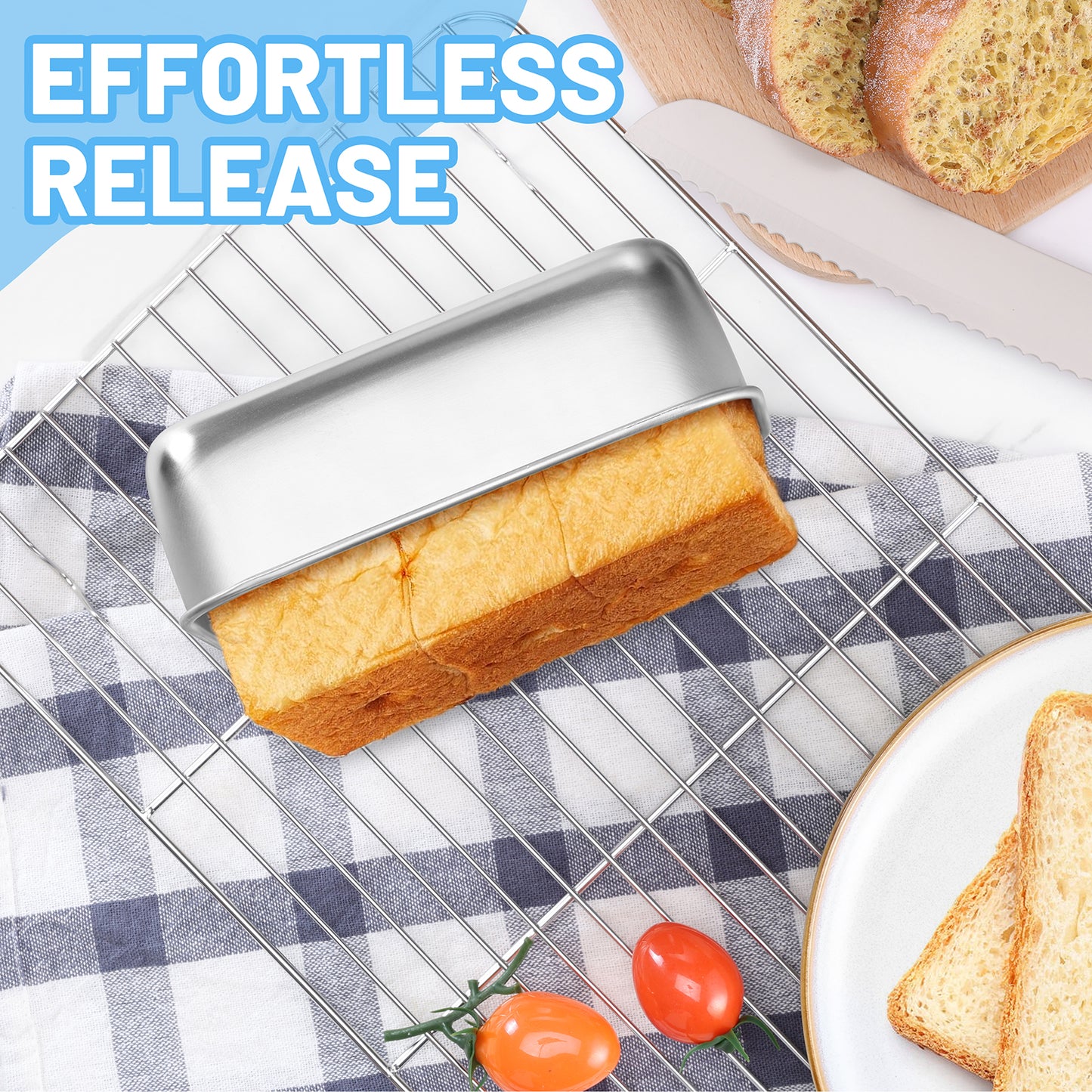 Mini Loaf Pan Set of 3, Vesteel 6” x 3.5” Baking Bread Pans, Stainless Steel Loaf Toast Baking Pans For Bread Meatloaf Lasagna Cake, Healthy & Non Toxic, Oven & Dishwasher Safe