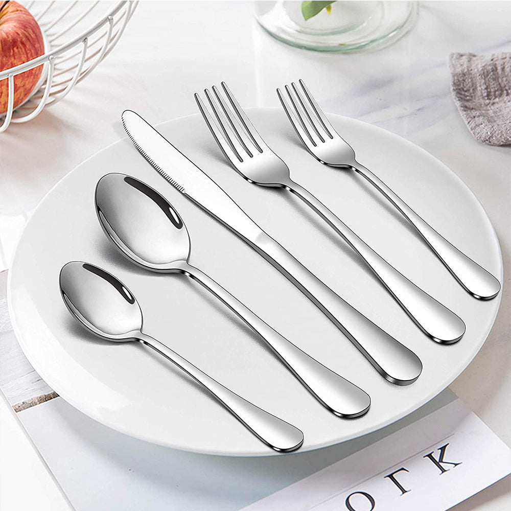 VeSteel 20 Piece Silverware Flatware Cutlery Set, Stainless Steel Utensils Service for 4, Include Knife Fork Spoon, Mirror Polished, Dishwasher Safe