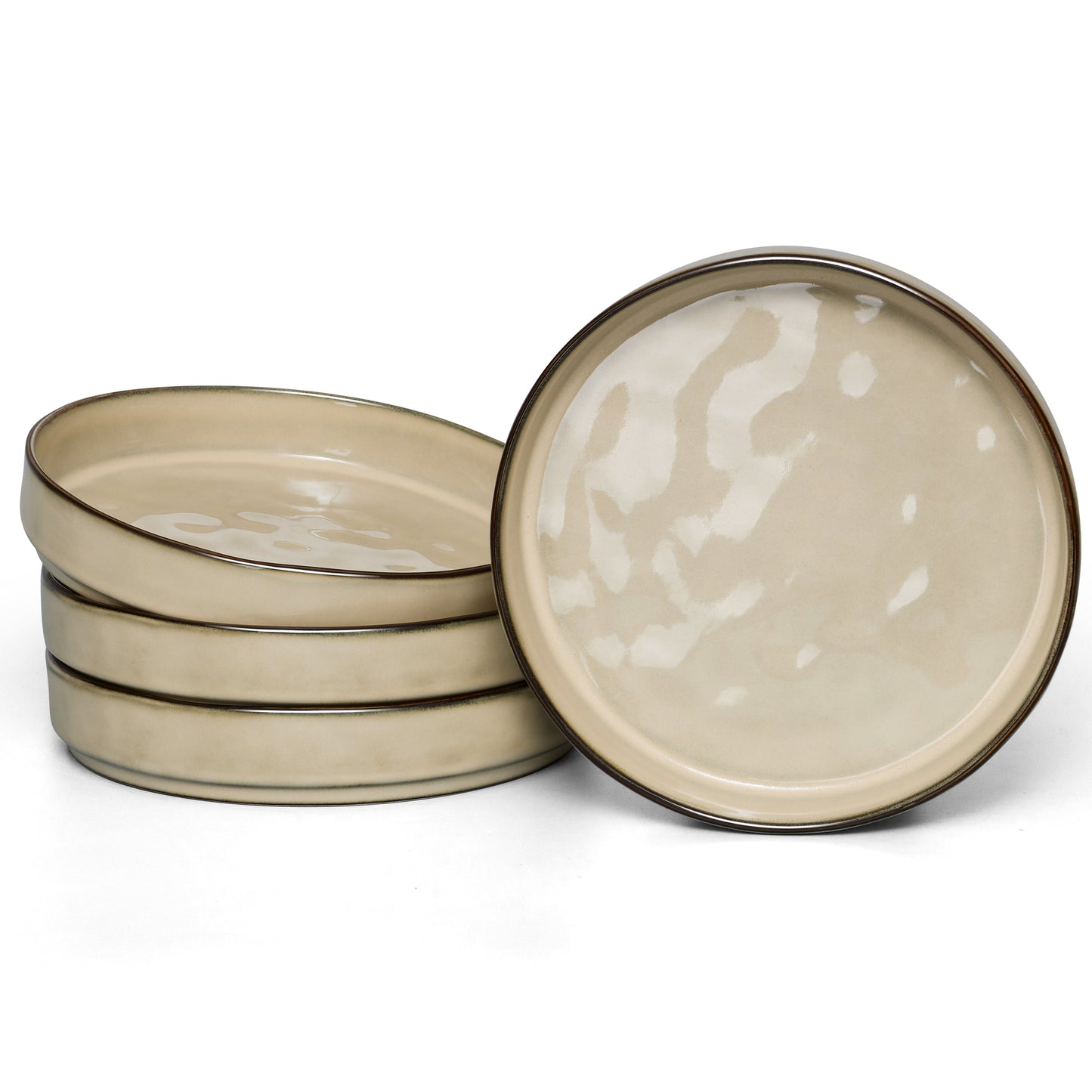 Vesteel Pasta Bowls Set of 4, 30oz Stoneware Salad Bowl, Large Dinner Bowls for Eating Serving Soup Noodle Pasta, Microwave & Dishwasher Safe, Khaki