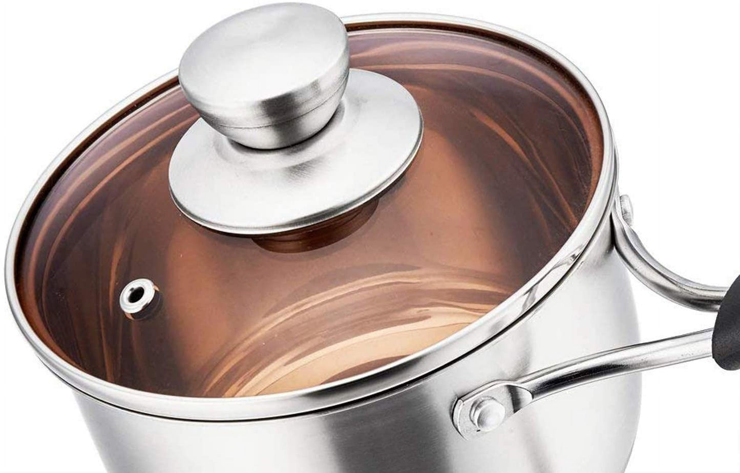 VeSteel 1 Quart Saucepan, Stainless Steel Saucepan with Lid, Small Sauce for Home Kitchen Restaurant Cooking