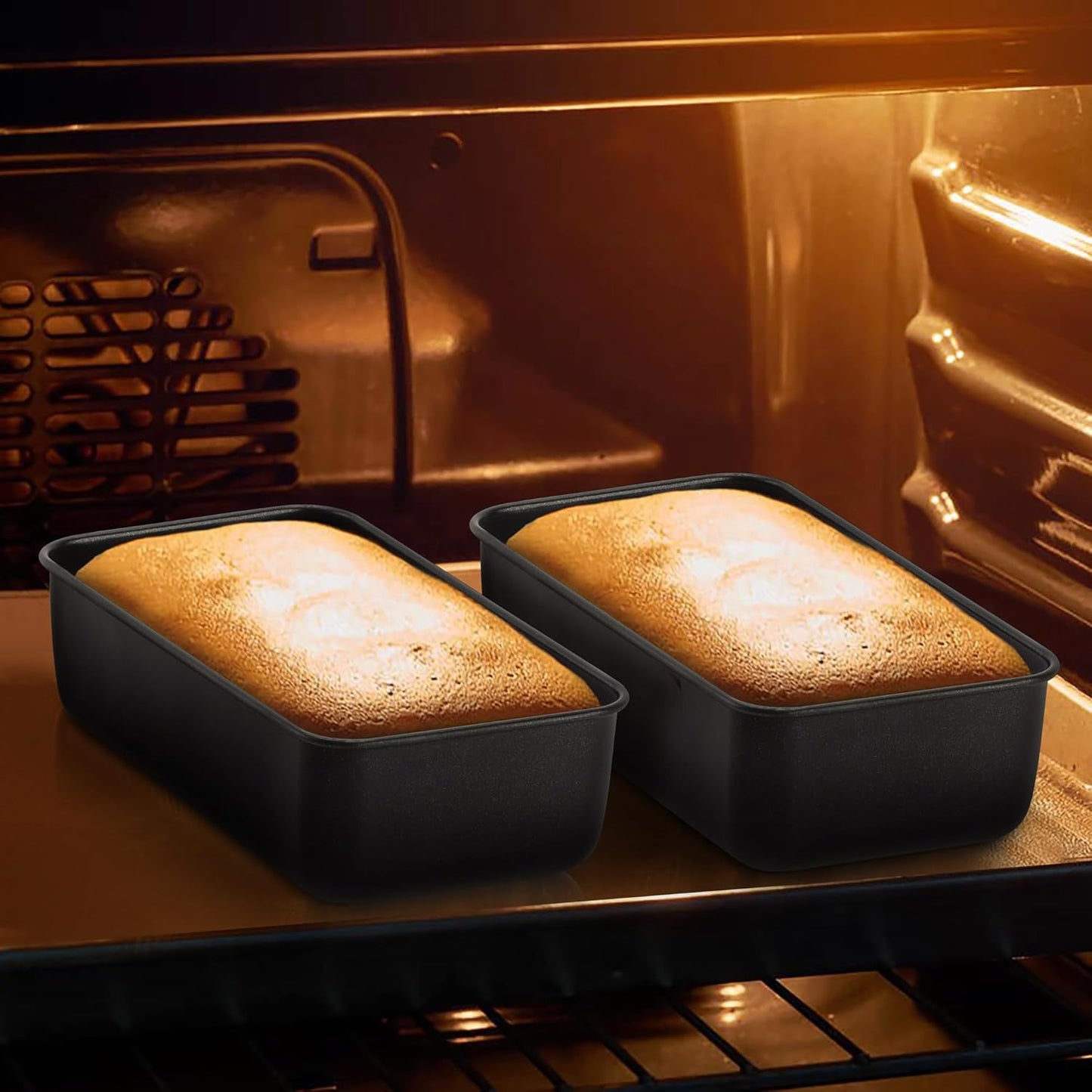 Vesteel Loaf Pan Set of 3, 9x5 Inch Nonstick Bread Pans with Stainless Steel Core, Metal Toast Baking Pans for Bread Meatloaf Brownie and Lasagna Cake, Non Toxic & Rust Proof