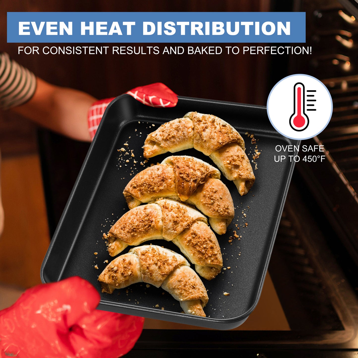 Vesteel Nonstick Baking Sheet Set of 4, Stainless Steel Baking Pan Tray Cookie Sheet, Half Sheet Bakeware Toaster Oven Pans for Baking