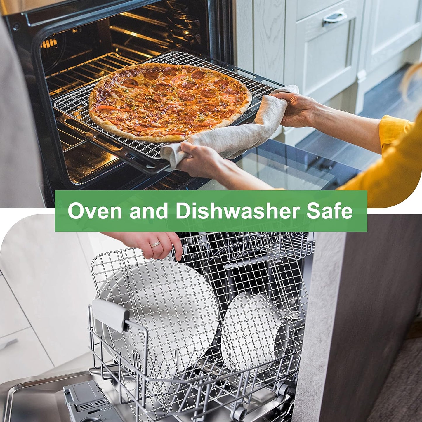 Vesteel Baking Rack Set of 2, Stainless Steel Cooling Rack for Baking Cooking Roasting , 16.5" x 11.4" Grid Wire Rack Cookie Rack, Dishwasher Safe