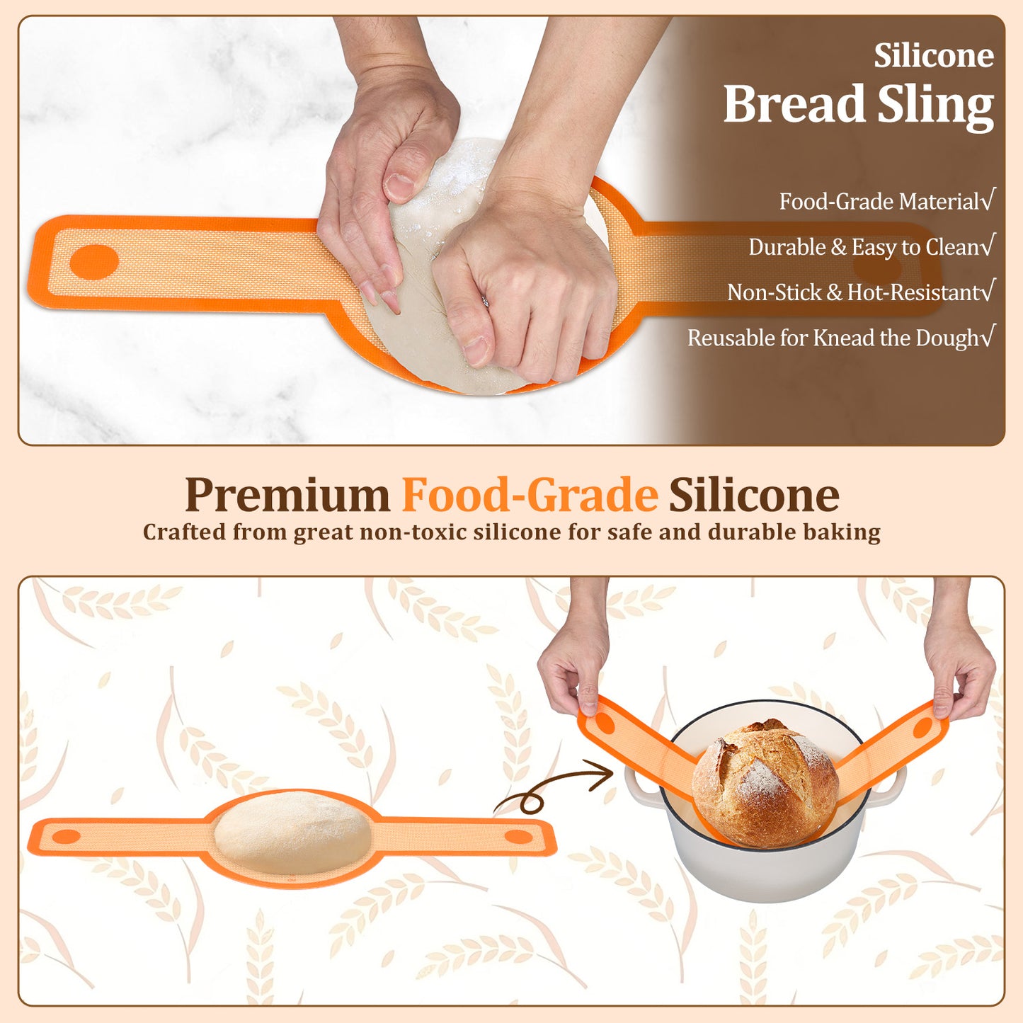 Vesteel Bread Proofing Basket Set, 9” Round and 10” Oval Banneton Bread Baking Baskets with Liner, Dough Baking Supplies Tools Included for Fermenting Baking