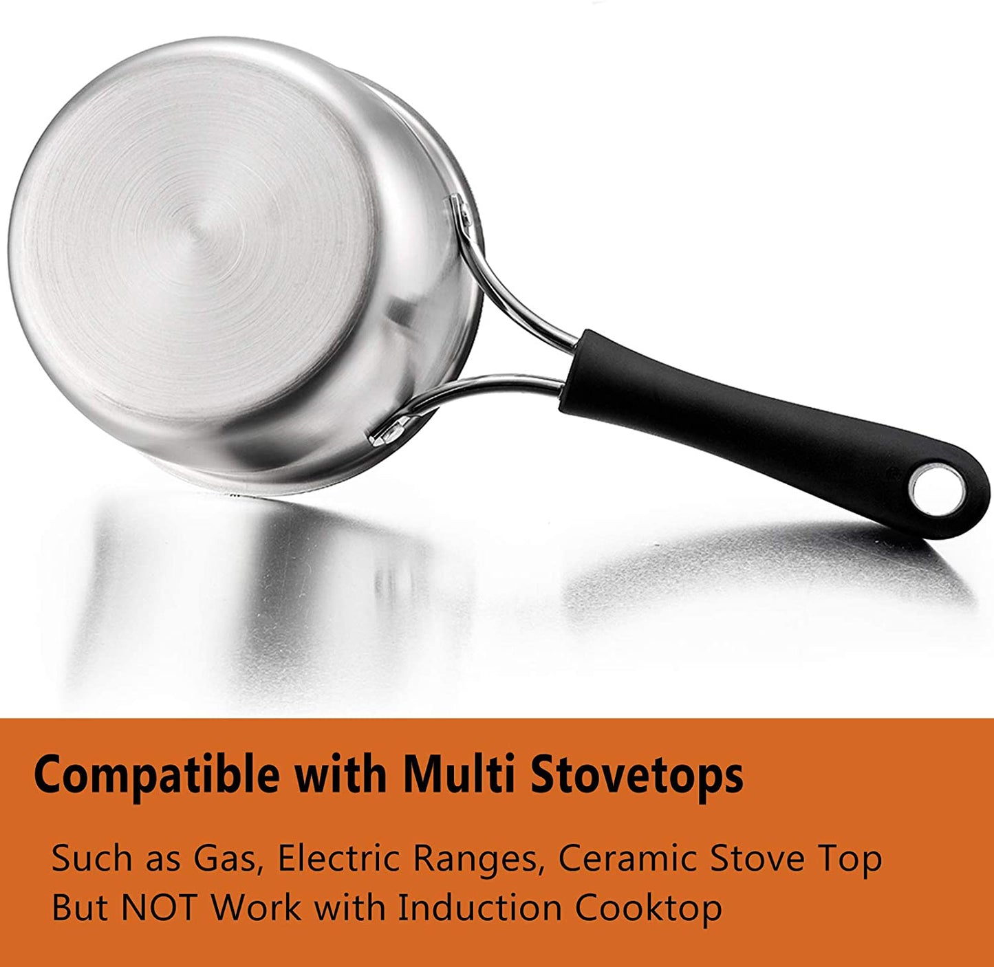 VeSteel 1 Quart Saucepan, Stainless Steel Saucepan with Lid, Small Sauce for Home Kitchen Restaurant Cooking