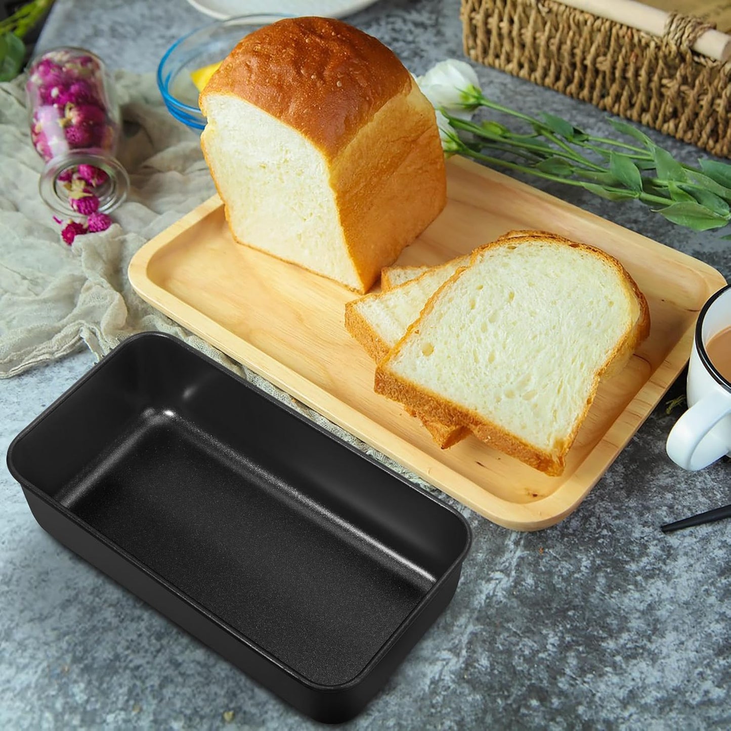 Vesteel Loaf Pan Set of 3, 9x5 Inch Nonstick Bread Pans with Stainless Steel Core, Metal Toast Baking Pans for Bread Meatloaf Brownie and Lasagna Cake, Non Toxic & Rust Proof