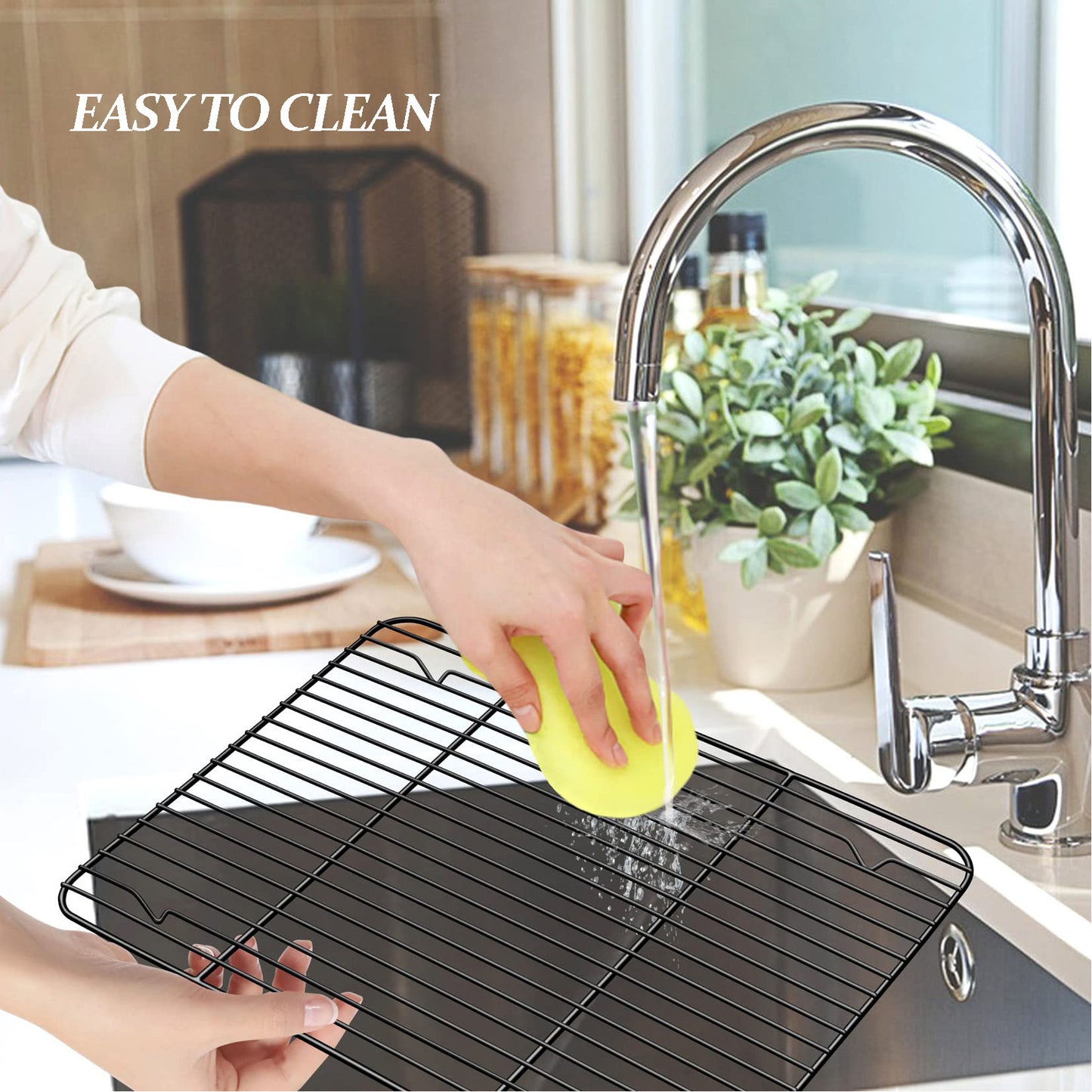 Vesteel Nonstick Cooling Racks Set of 2, Stainless Steel Baking Racks for Baking, Roasting, Cooling, Grilling - 15.3” x 11.25”