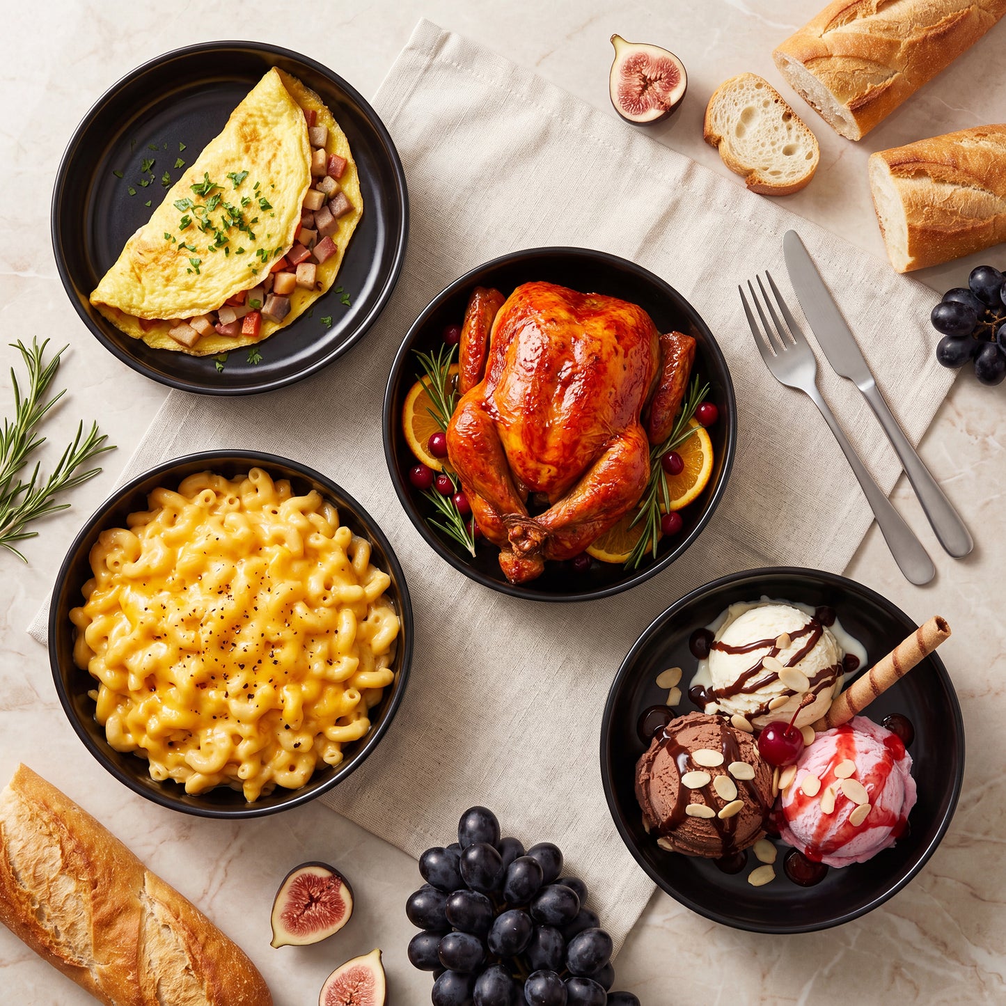 Onader Pasta Bowls Set of 4, 35oz Stoneware Large Pasta Bowls, Wide & Shallow Pasta Plates for Salad Soup Dessert, Microwave and Dishwasher Safe - Matte Black