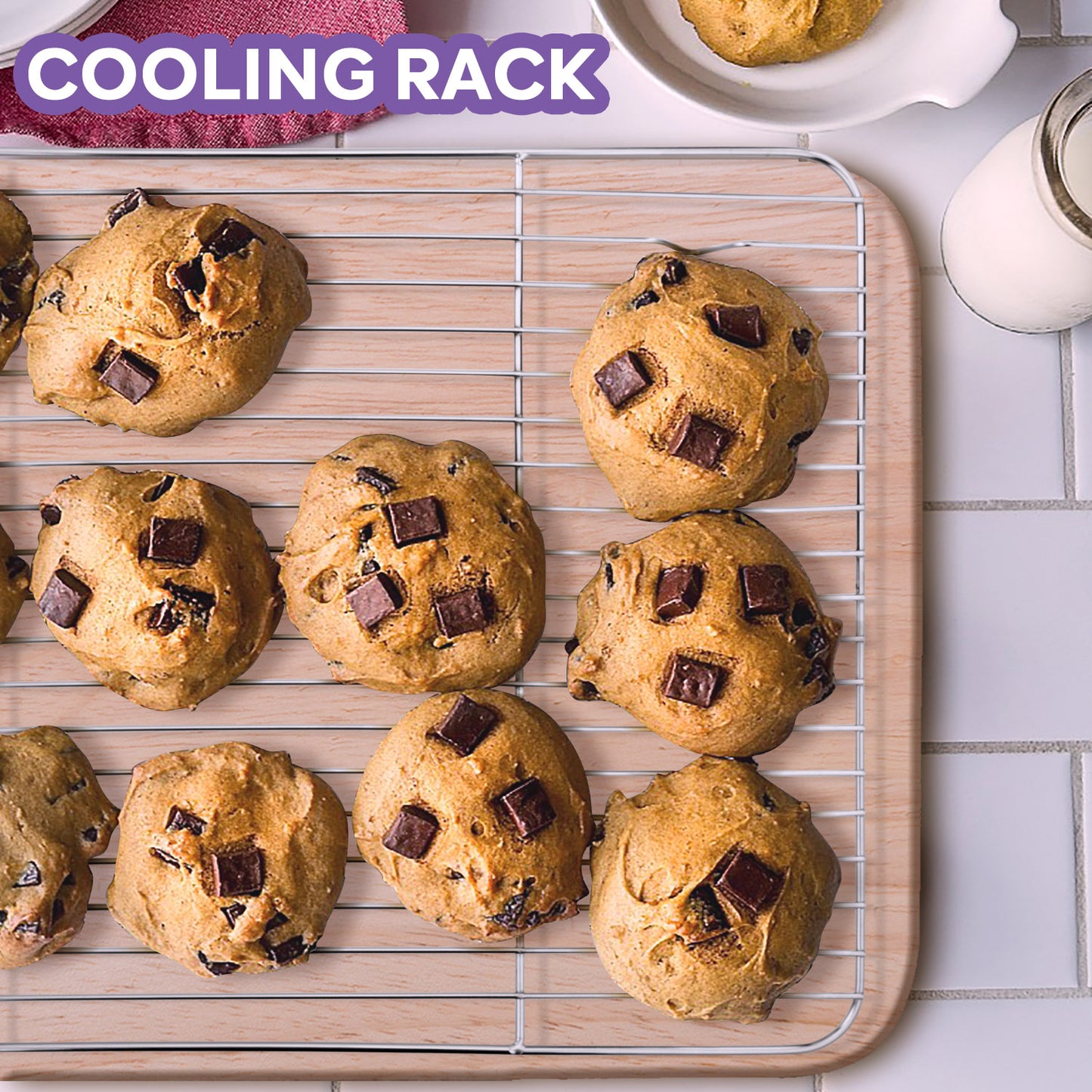 Vesteel 16 inch Stainless Steel Baking Sheet with Rack Set, Cookie Sheet Baking Pan Tray with Cooling Rack