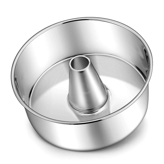 Vesteel 10 inch Angel Food Cake Pan, Stainless Steel Pound Cake Mold with Tube 16 Cups Tube Pan, Non-toxic & One-Piece Design