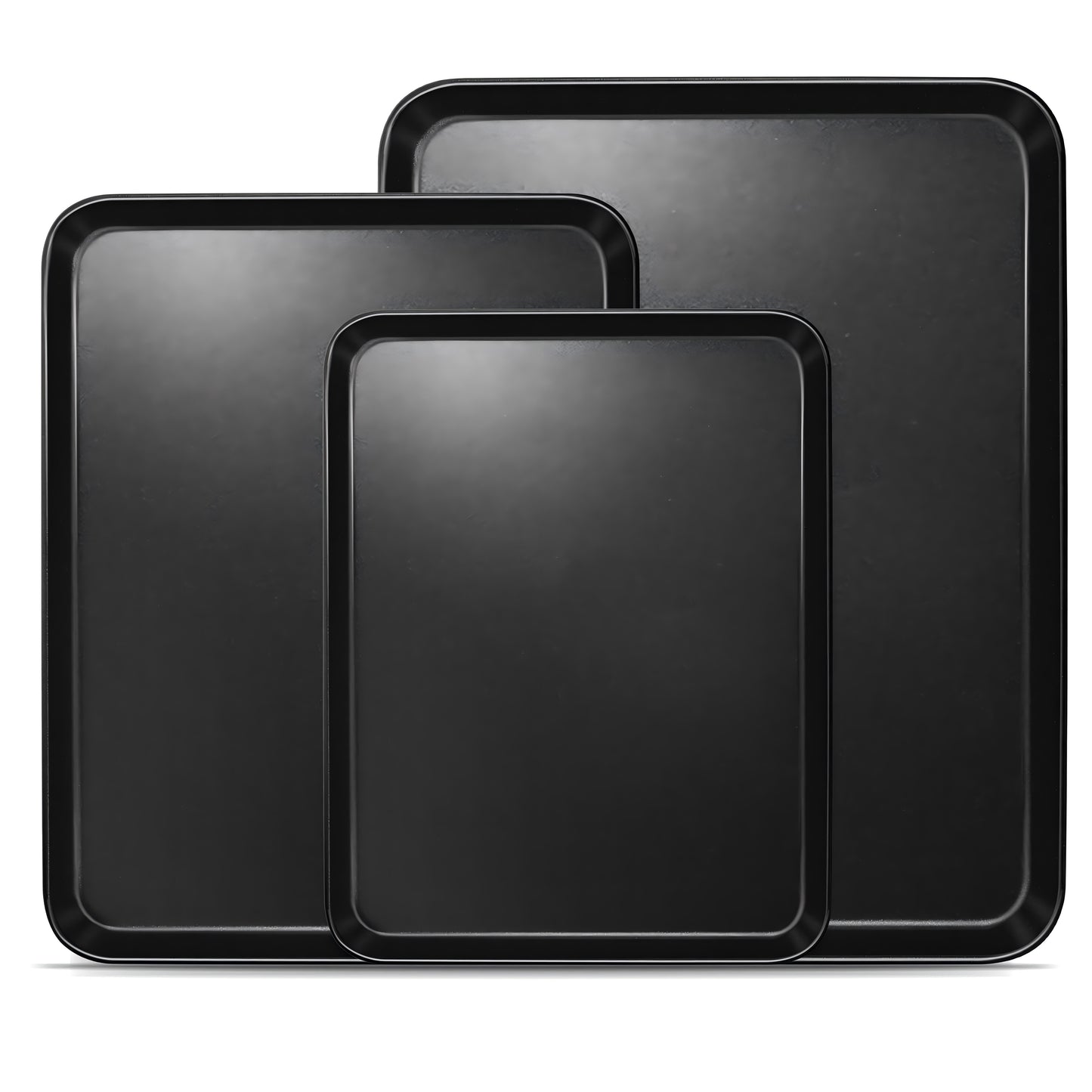 Vesteel Baking Sheet Set of 3, Stainless Steel Baking Pan Tray Cookie Sheet, Nonstick Half Sheet Bakeware Toaster Oven Pans for Baking, 3 Different Sizes of 16x12”, 12x10”, 10x8"