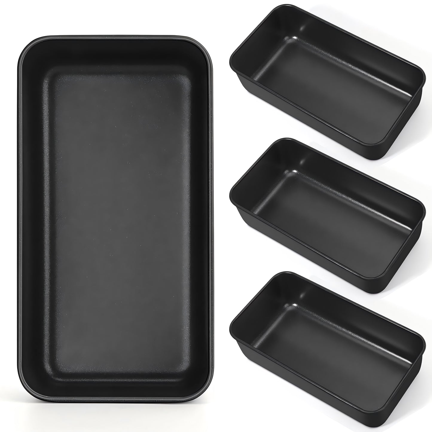 Vesteel Loaf Pan Set of 4, 9x5 Inch Nonstick Bread Pans with Stainless Steel Core, Metal Toast Baking Pans for Bread Meatloaf Brownie and Lasagna Cake, Non Toxic & Rust Proof