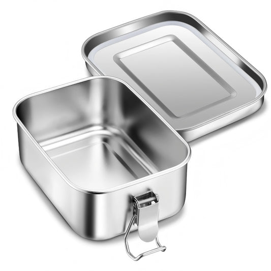 Vesteel Small Bento Box for Lunch & Snacks, 18.6oz Stainless Steel Lunch Box Metal Food Storage Container, Portable & Leak-Proof