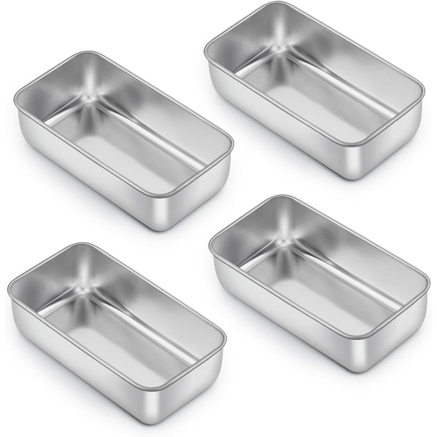 Loaf Pan Set of 4, VeSteel 9x5 Inch Bread Pans, Stainless Steel Loaf Toast Baking Pans For Bread Meatloaf Lasagna Cake, Healthy & Non Toxic, Oven & Dishwasher Safe