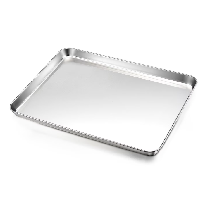 Vesteel Baking Cookie Sheet, 16 x 12 x 1 inches Stainless Steel Rectangle Baking Pan Oven Tray