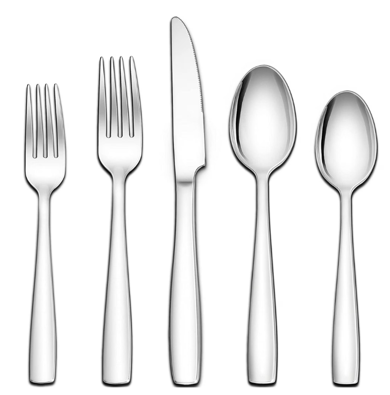 VeSteel 18/10 Stainless Steel Silverware Set, 40 Piece Fancy Flatware Cutlery Eating Utensils Tableware Set for 8