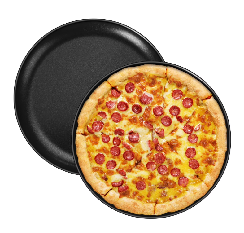 Vesteel 12 inch Pizza Pan Set of 2, Nonstick Baking Pan Round Pizza Serving Tray with Stainless Steel Core
