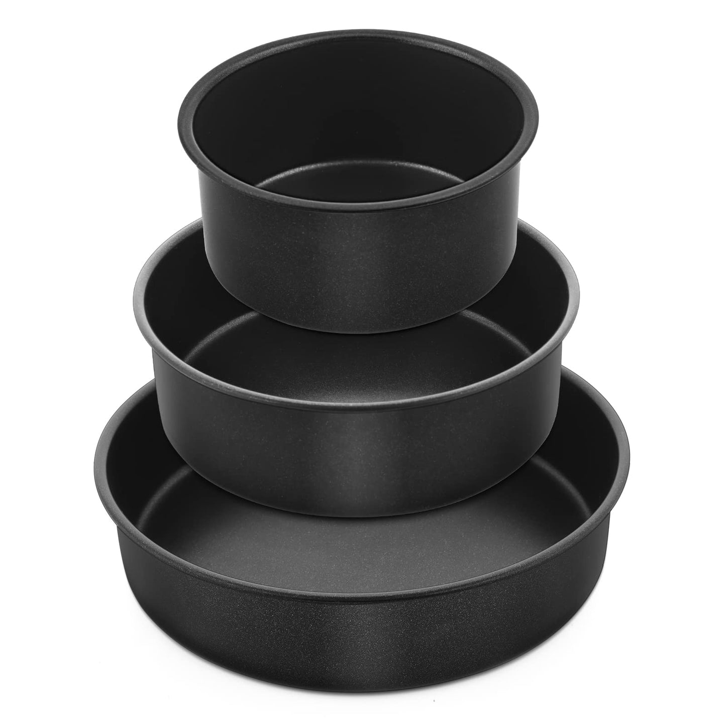 Vesteel Cake Pan Set of 3 (4 /6 /8 inch), Stainless Steel Small Medium Round Layer Cake Baking Pans for Tier Smash Cake, Nonstick Birthday Cake Pans