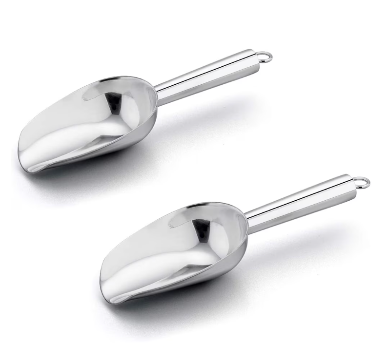 Mini Scoop, VeSteel 3 Ounce Stainless Steel Kitchen Utility Scoops, Ideal for Candy/Ice Cube/Flour/Sugar/Coffee Bean/Protein Powder, Food Grade & Anti Rust, Easy Clean & Dishwasher Safe (2 Pack)