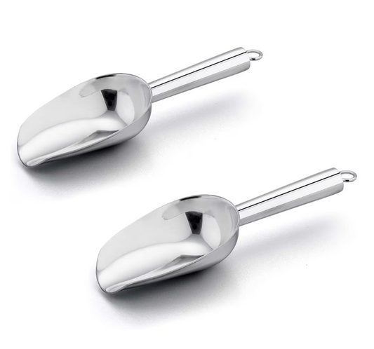 Mini Scoop, VeSteel 3 Ounce Stainless Steel Kitchen Utility Scoops, Ideal for Candy/Ice Cube/Flour/Sugar/Coffee Bean/Protein Powder, Food Grade & Anti Rust, Easy Clean & Dishwasher Safe (2 Pack)